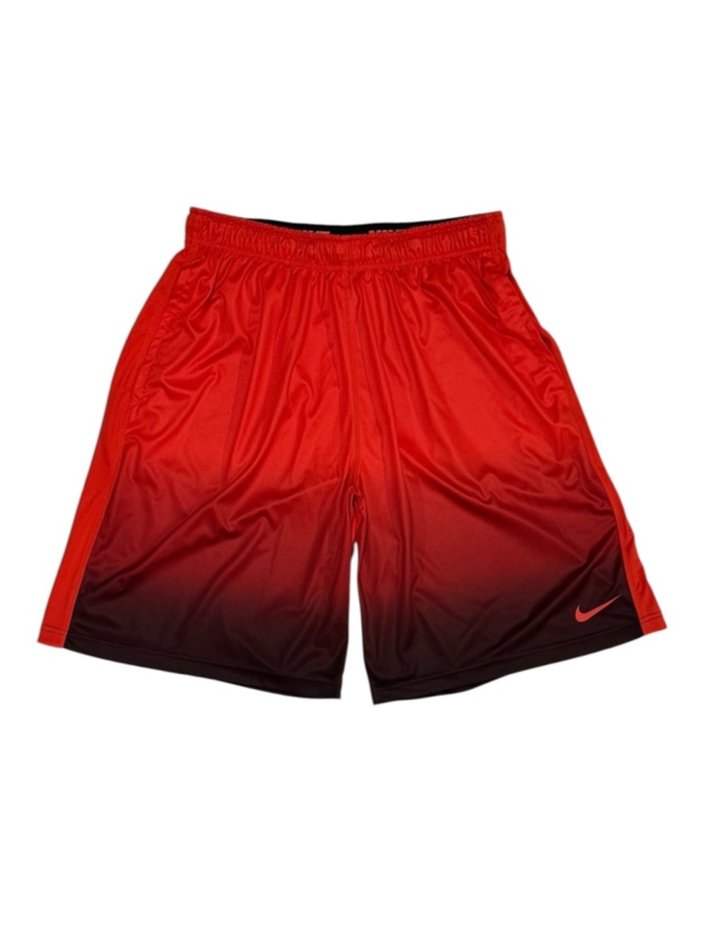 Nike Dri-Fit Red Black Gradient Athletic Training Basketball CrossFit Shorts XL